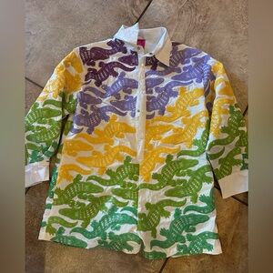 Queen of sparkles, alligator romper